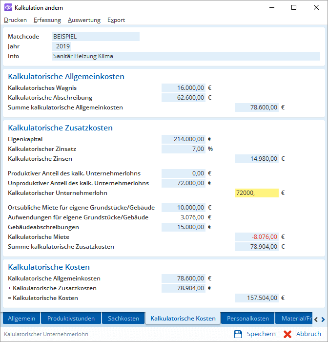 Eine Hand arbeitet mit einer Software und prüft die Kosten für Heizung, Klima und Sanitär - 72.000 Euro stechen ins Auge.