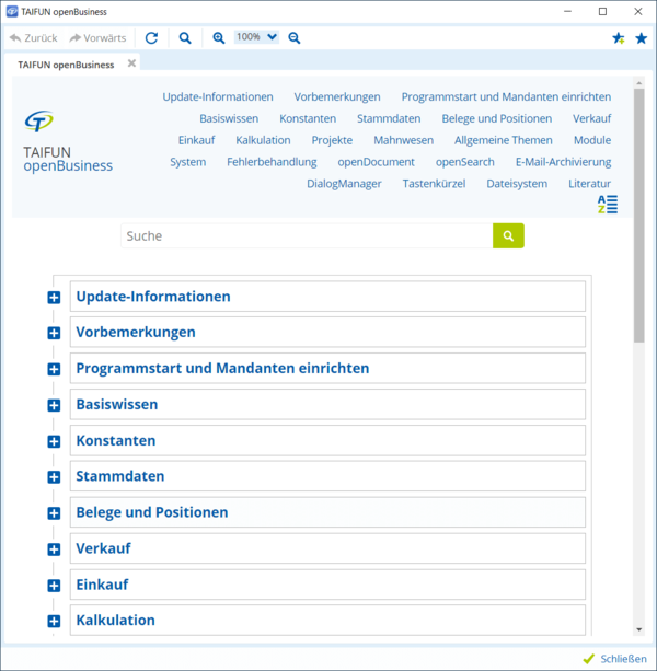 Webhilfe in TAIFUN Programmhilfe für Ihr TAIFUN