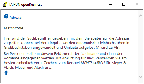 Kontexthilfe Kontexthilfe öffnen mit F1