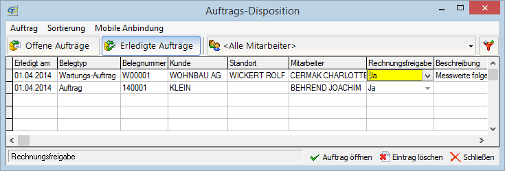 Nie wieder vergessen: Aufträge zur Abechnung freigeben! Nie wieder vergessen: Aufträge zur Abechnung freigeben!