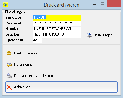 Archivieren durch virtuellen Druck Archivieren durch virtuellen Druck